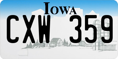 IA license plate CXW359