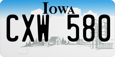 IA license plate CXW580
