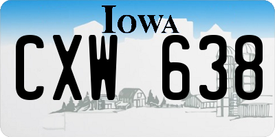IA license plate CXW638