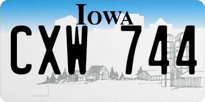 IA license plate CXW744