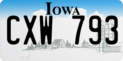 IA license plate CXW793