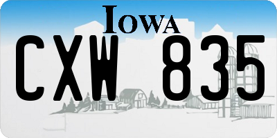IA license plate CXW835