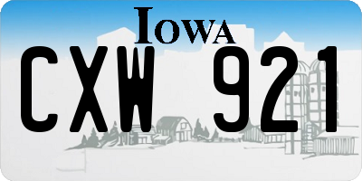 IA license plate CXW921