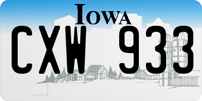 IA license plate CXW933