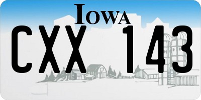 IA license plate CXX143
