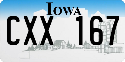 IA license plate CXX167
