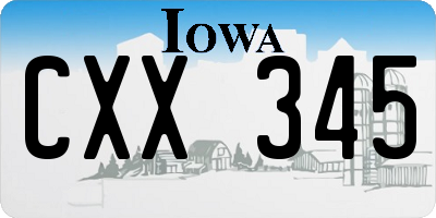 IA license plate CXX345
