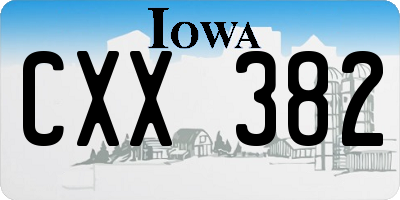 IA license plate CXX382