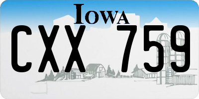 IA license plate CXX759