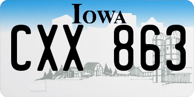 IA license plate CXX863