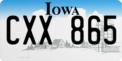 IA license plate CXX865