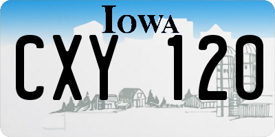 IA license plate CXY120