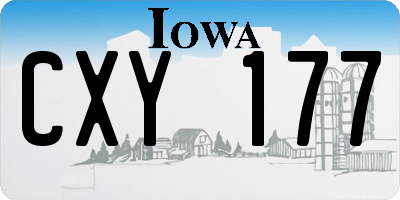 IA license plate CXY177