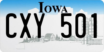 IA license plate CXY501
