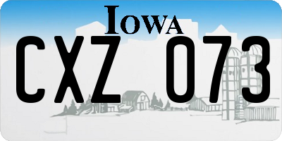 IA license plate CXZ073