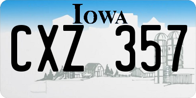 IA license plate CXZ357