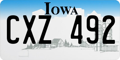 IA license plate CXZ492