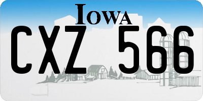 IA license plate CXZ566