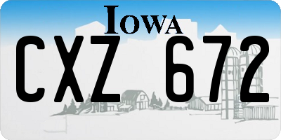 IA license plate CXZ672