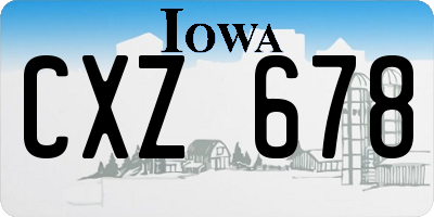 IA license plate CXZ678