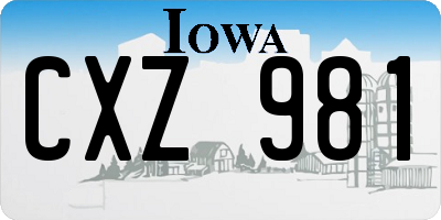 IA license plate CXZ981