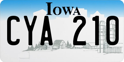 IA license plate CYA210