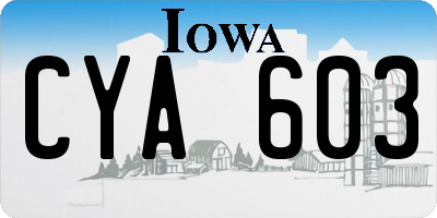 IA license plate CYA603