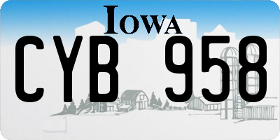 IA license plate CYB958