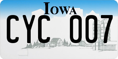 IA license plate CYC007