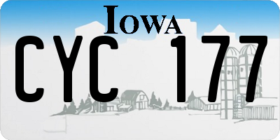 IA license plate CYC177