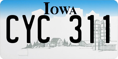 IA license plate CYC311