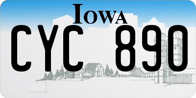 IA license plate CYC890
