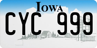 IA license plate CYC999