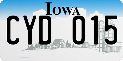 IA license plate CYD015