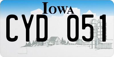 IA license plate CYD051