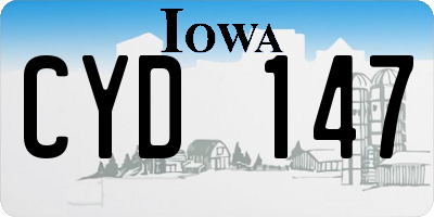 IA license plate CYD147
