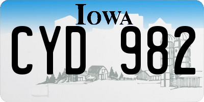 IA license plate CYD982