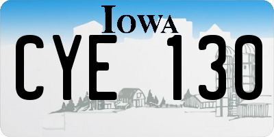 IA license plate CYE130