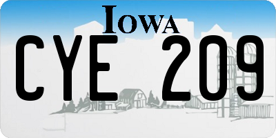 IA license plate CYE209