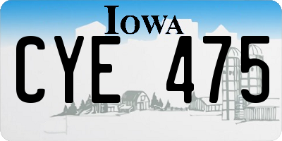 IA license plate CYE475