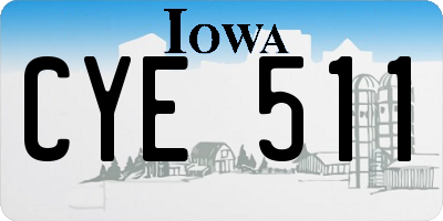 IA license plate CYE511