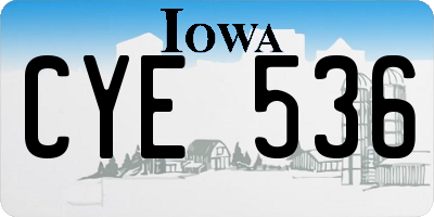 IA license plate CYE536