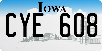 IA license plate CYE608