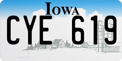 IA license plate CYE619