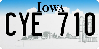 IA license plate CYE710