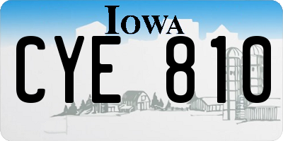 IA license plate CYE810