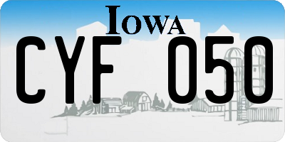 IA license plate CYF050
