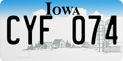 IA license plate CYF074