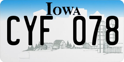 IA license plate CYF078