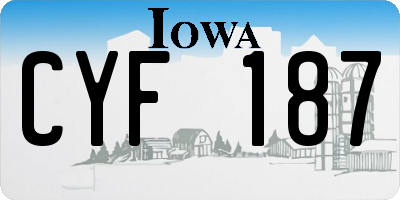 IA license plate CYF187